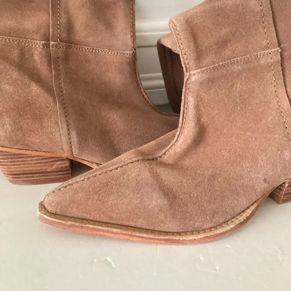 Free People Brown Boots Suede Western Style - Picture 3 of 10